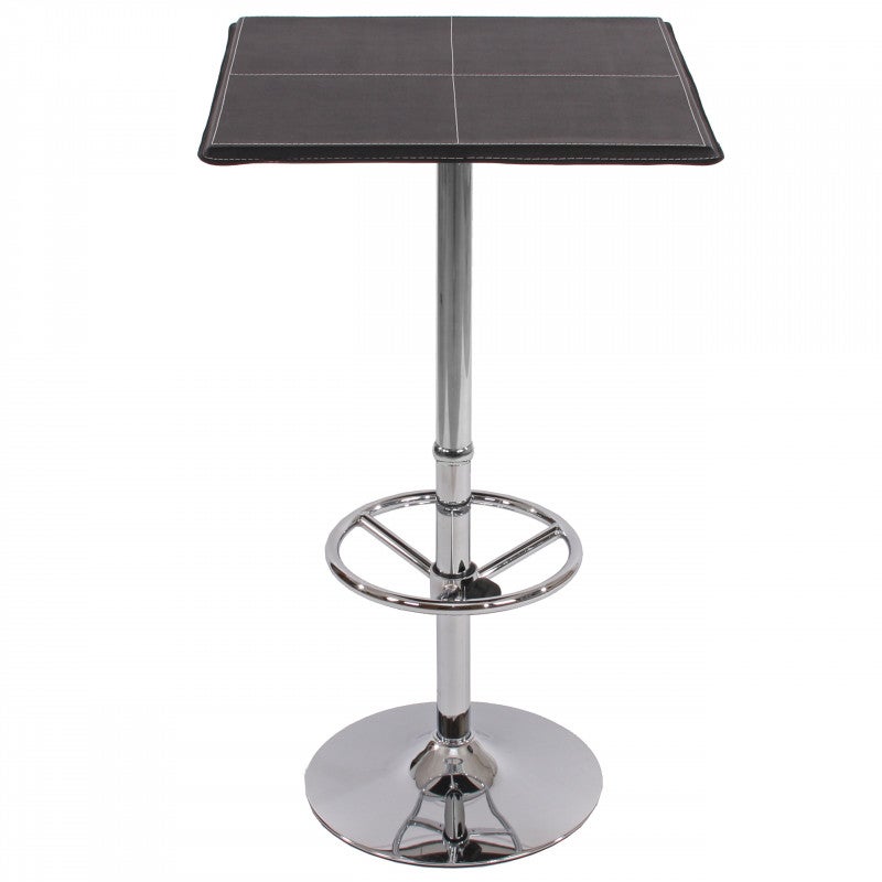 Stół barowy Bistro Chicago z podnóżkiem, kwadratowy 110x63x63cm Certyfikat MVG ~ Czarny