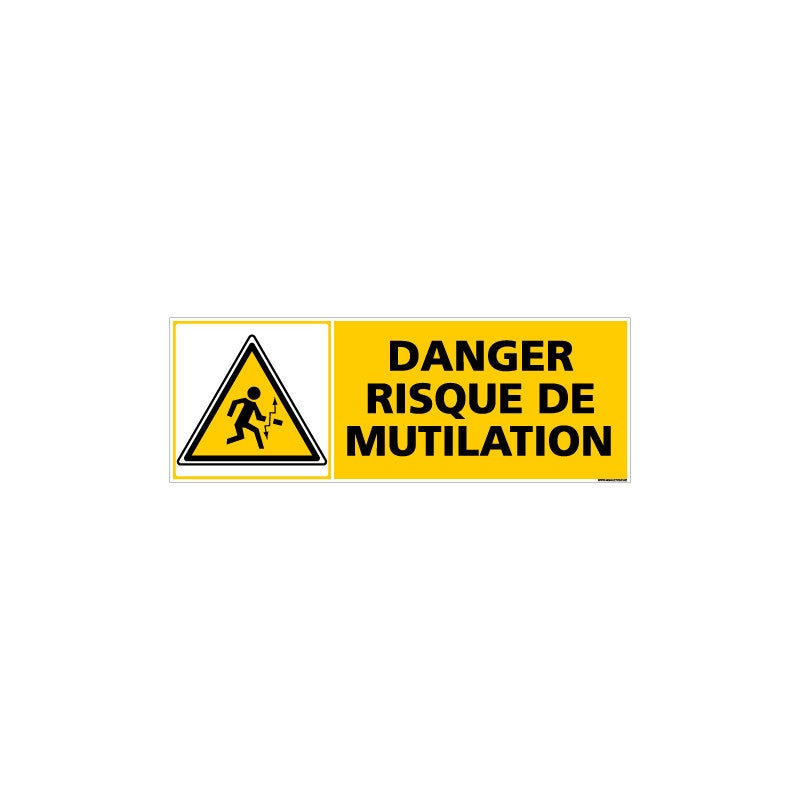 Panneau DANGER RISQUE DE MUTILATION (C0379) 980 x 350 mm Matière ...
