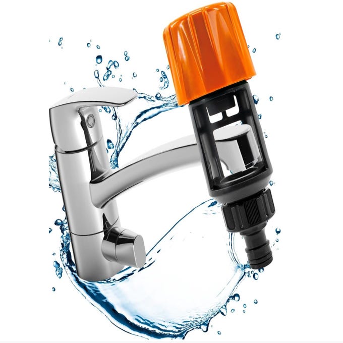 Adaptateur Universel Robinet Cuisine Pour Tuyau D'arrosage - Laiton, Filetage 22/24 Mm, étanche