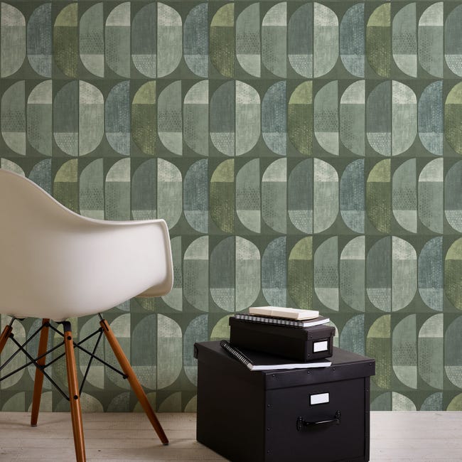 Carta Da Parati Verde Grigio A Strisce - Tessuto Non Tessuto, Moderna, Facile Da Applicare - Foto 12