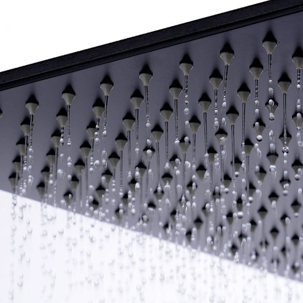 Kibath Columna De Ducha termostático cuadrada 83-120 cm acabado negro mate fabricado en latón - 3