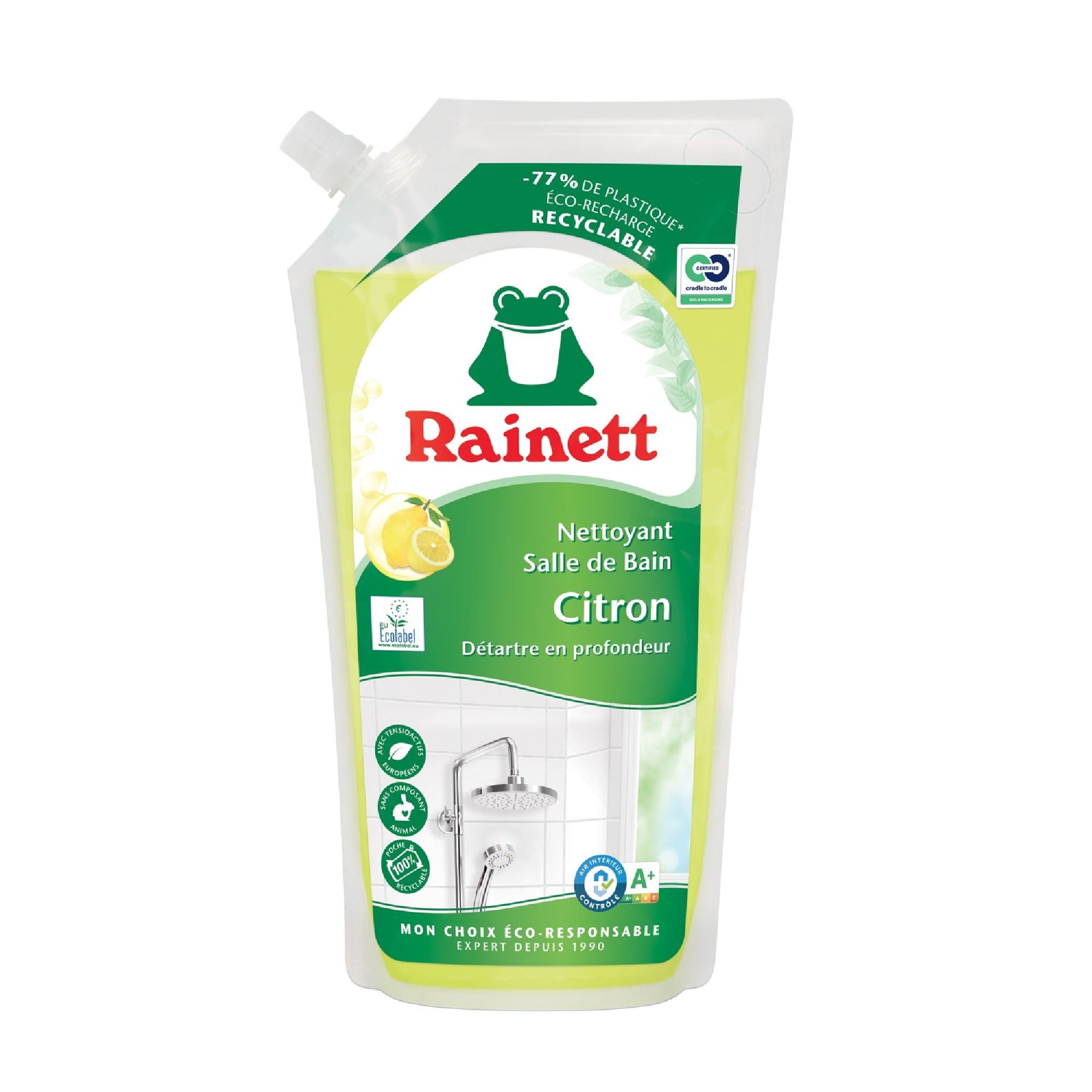 Nettoyant Anti-calcaire Grande Brillance Salle De Bain - 1 Litre - Marque Ecogene - Neuf