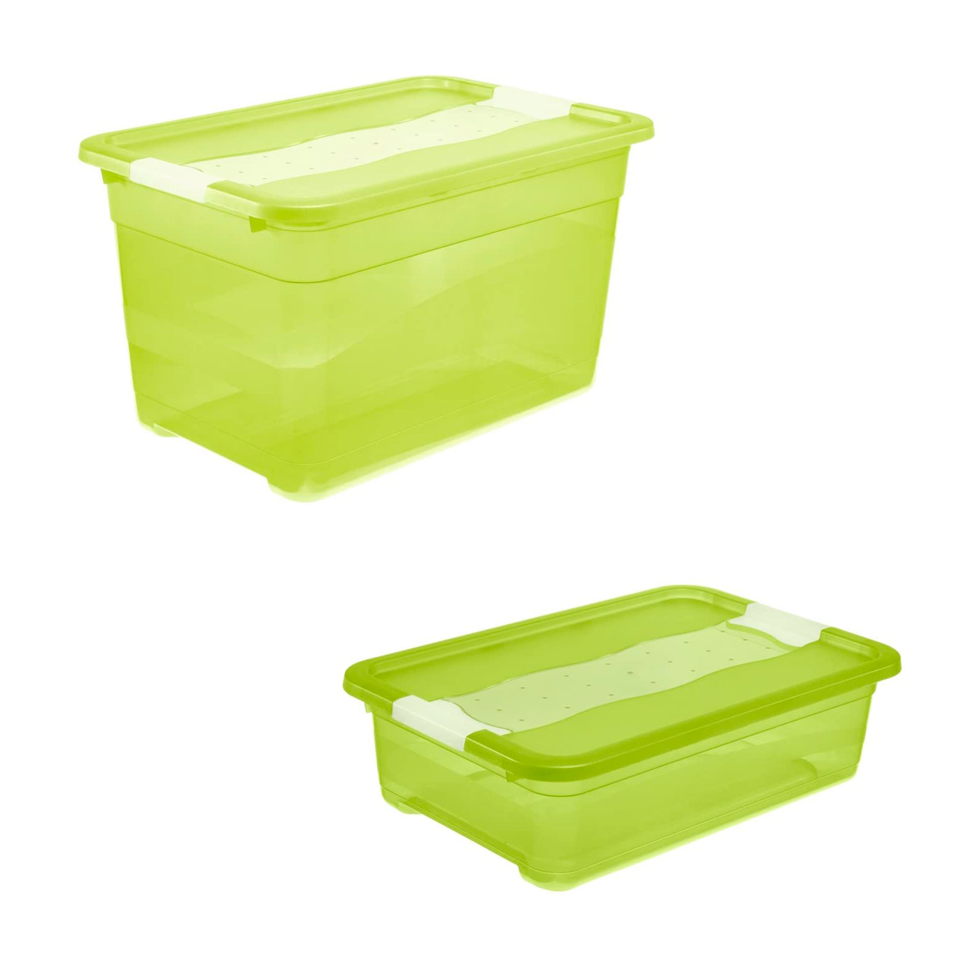 2 Boîtes Recyclage Wham Bam 24L - Plastique Robuste - 38,5x29x31,5cm - Noir - Couvercle Sécurisé