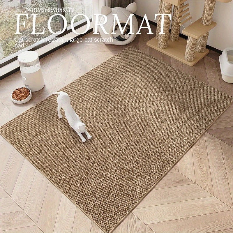 Alfombra antideslizante imitando el sisal, alfombra lavable y apta para mascotas, alfombra duradera y resistente a arañazos, para salón（60*90）
