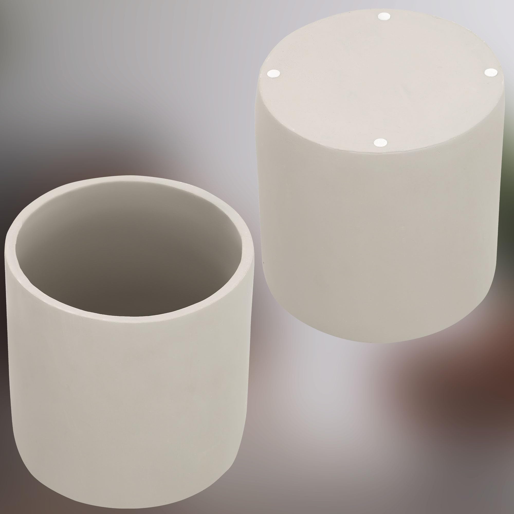 Pot de Fleurs en Céramique, Grand Cylindre Ethnique, Diamètre : 20 cm, Hauteur : 20 cm, 1 Pièce, En Céramique, Aspect Béton - KOTARBAU - 6