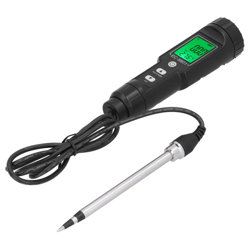 Soil EC Temperature Tester with Backlight Portable Conductivity Meter ...
