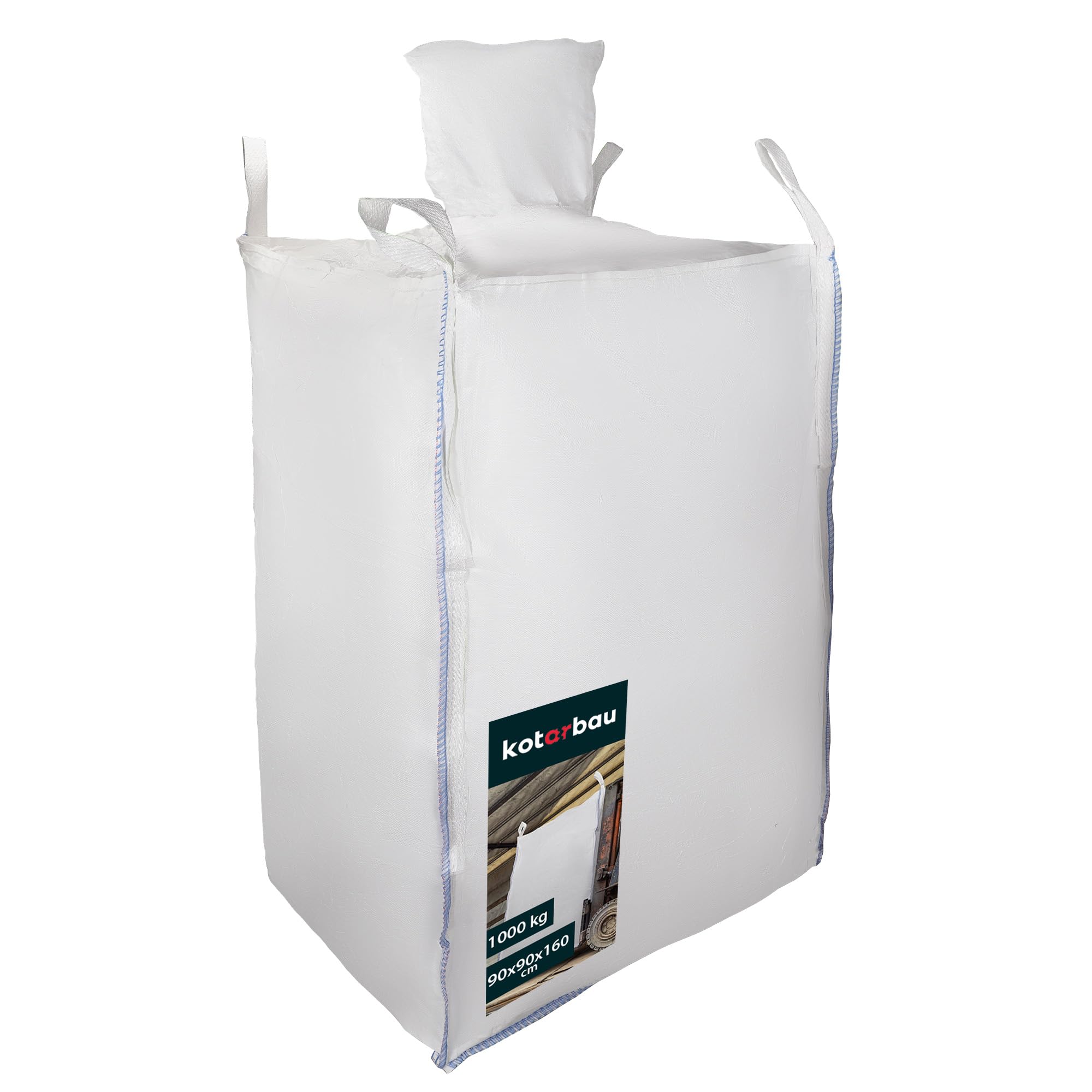 Worek Big Bag, worek na gruz budowlany 90 x 90 x 160 cm 1000 kg z lejkiem spustowym - KOTARBAU