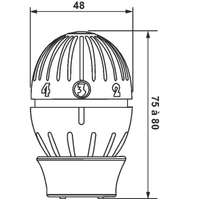 Tête thermostatique de radiateur bulbe à soufflet R470 - Giacomini - 4