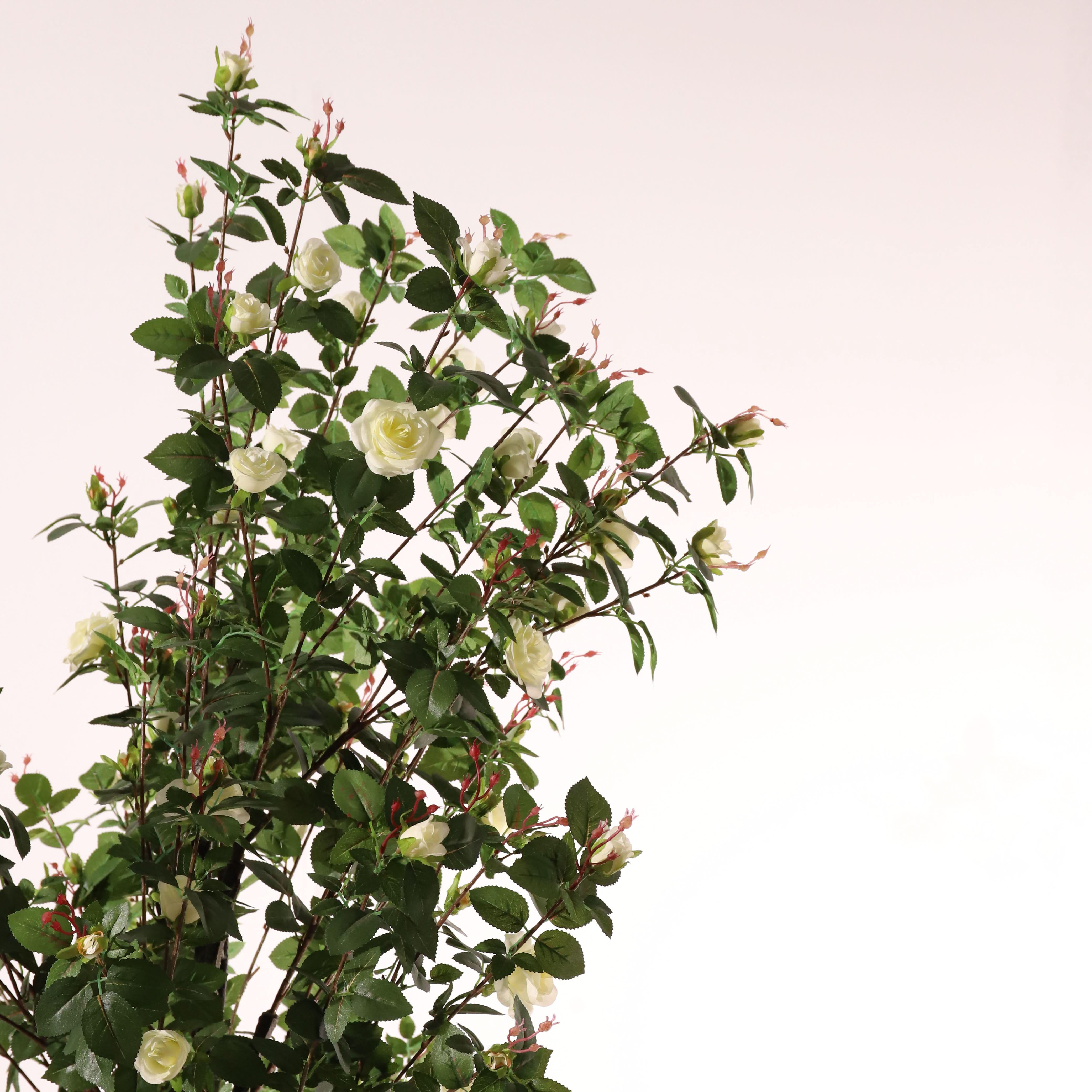 Plante artificielle Rosal Verde y blanco 160 cm | Naturing Monde - Pour intérieur - En pot de 19 cm - 9