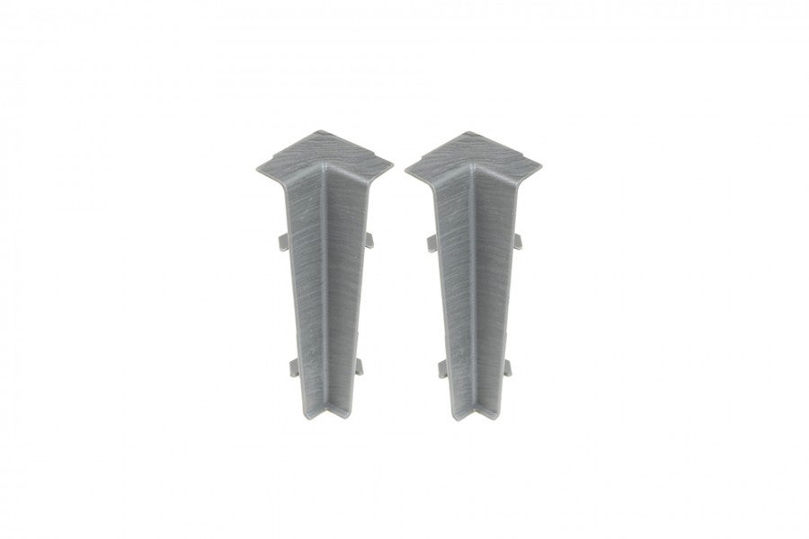 Narożnik wewnętrzny do listwy przypodłogowej Hi Line 23,4x75mm 1kpl=2szt Cezar Aluminium szczotkowane Mat