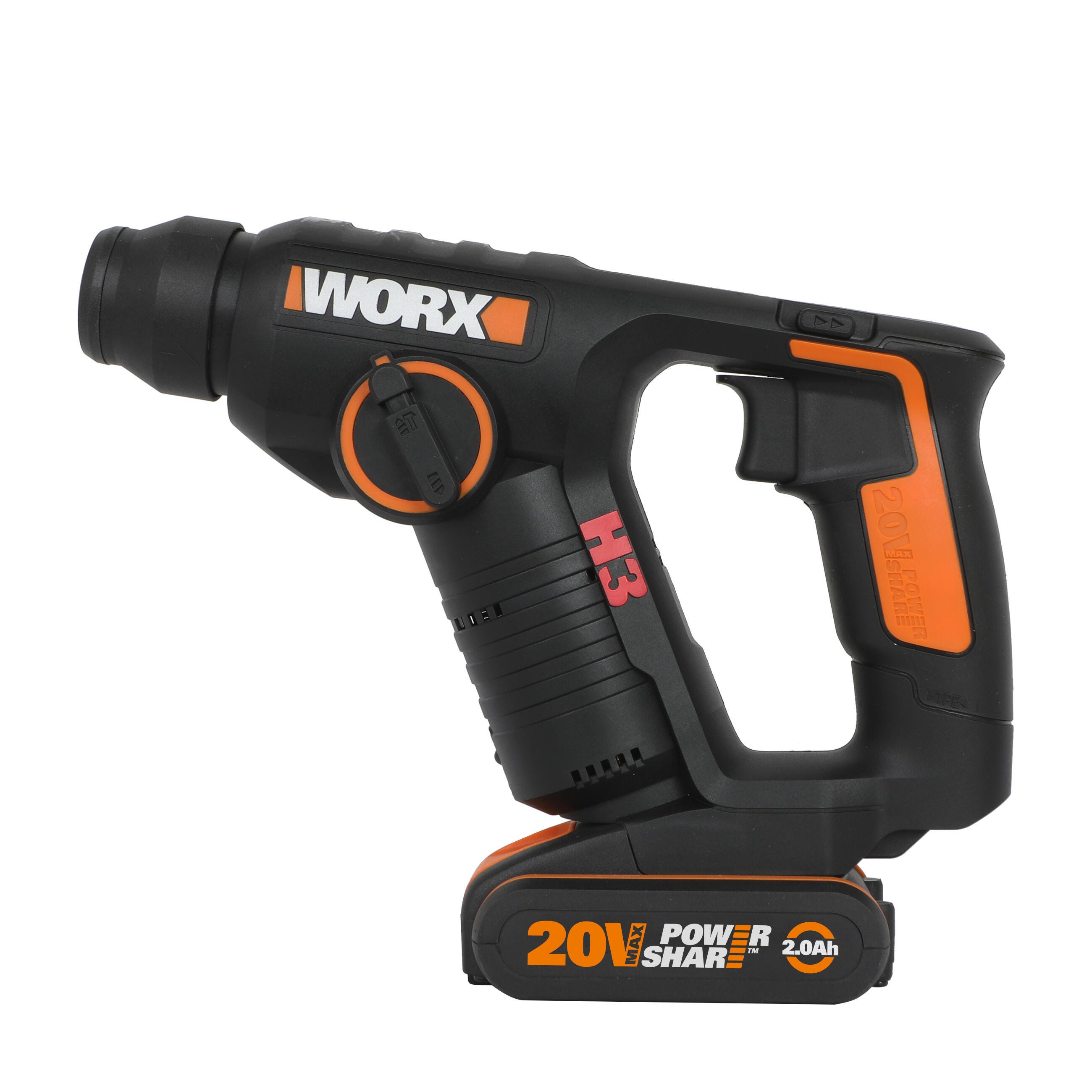 Młotowiertarka 20V WORX, WX394.6 (2 akumulatory 2Ah i ładowarka)