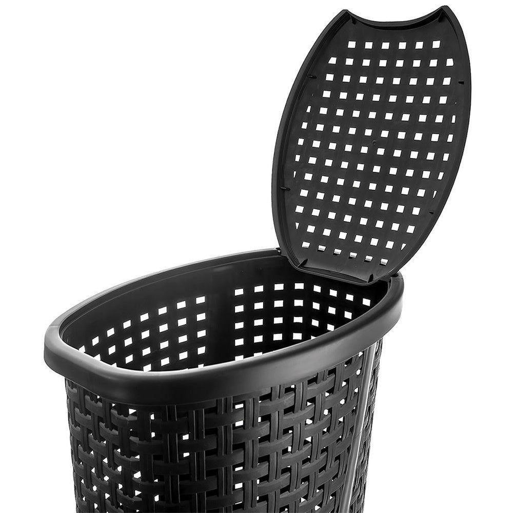 Kosz na pranie plastikowy czarny 45 l - 5