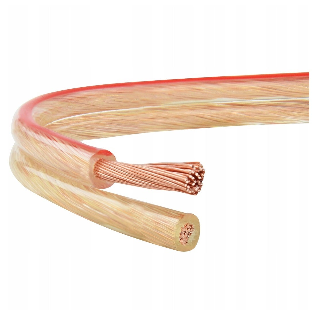 Kabel głośnikowy płaski TLYp 2x0,75mm2 Cu transparentny Elektrokabel 100m