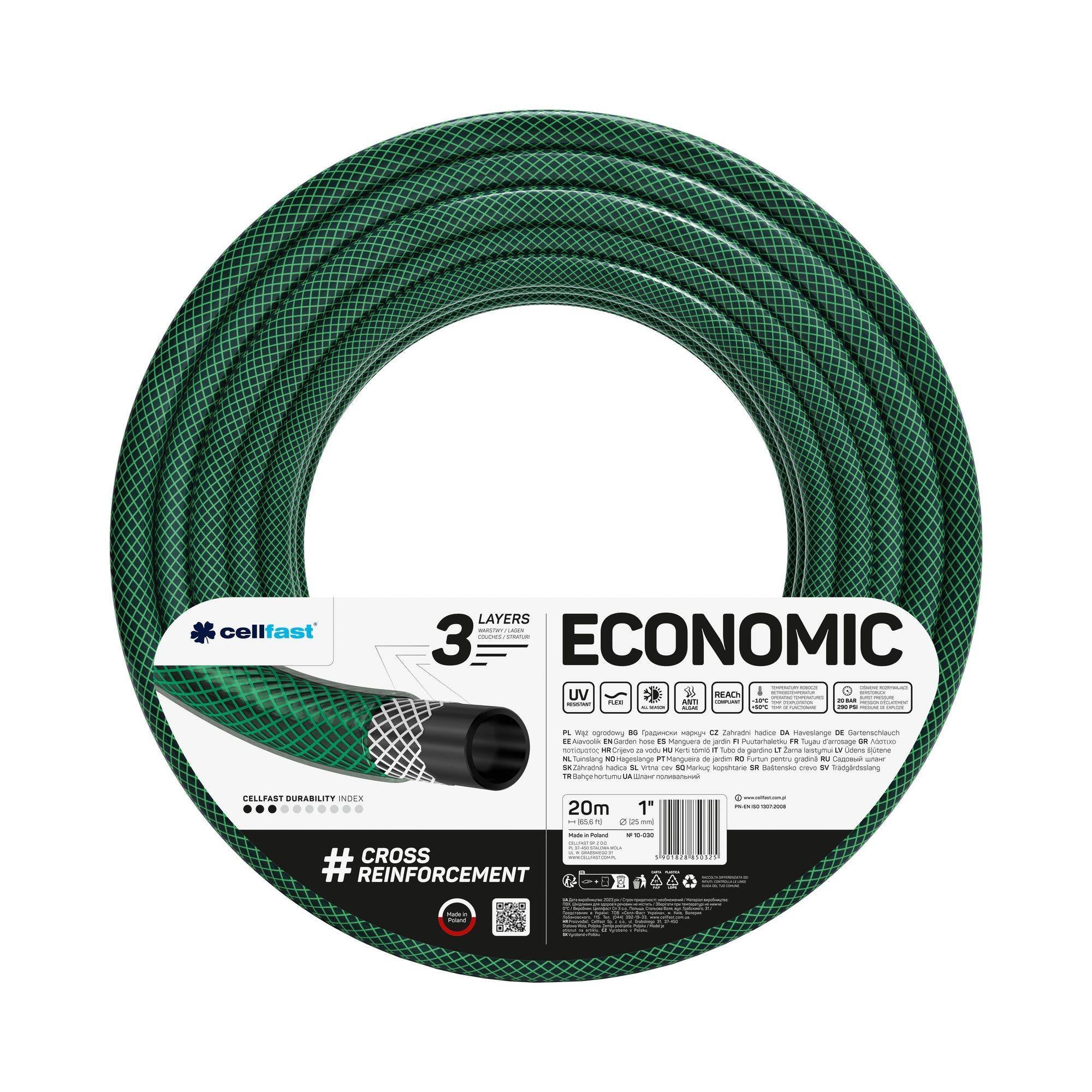 Tuyau d'arrosage Cellfast ECONOMIC 3 couches, d'un diamètre de 1 pouce — free download