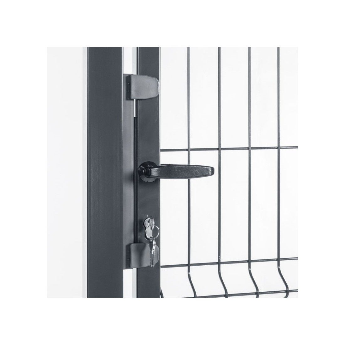 Portillon grillagé en acier galvanisé maille 200 x 50 occultable passage 1m x H 1m30 Gris anthracite - 8