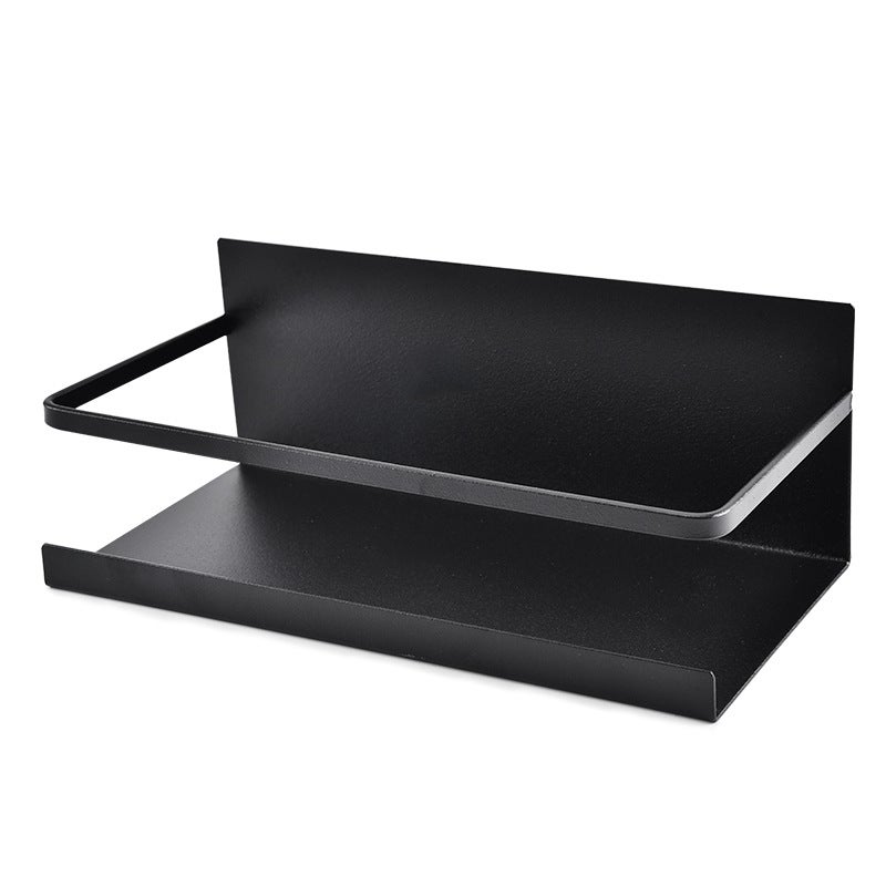 Étagères de Rangement Magnétiques pour Réfrigérateur Lot de 2, Support de Cuisine Sans Perçage en Métal, Solide et Durable, Ensemble Noir & Blanc - 5