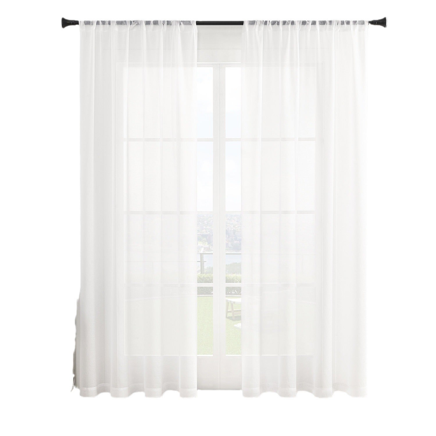 Pack de 4 cortinas de tul semitransparentes con filtro de luz, ideales para comedores y dormitorios (an. 94 x 183 cm)