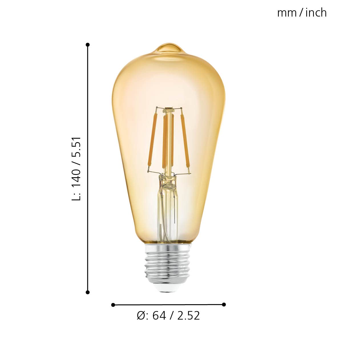 EGLO 110055 ampoule LED Blanc chaud 2200 K 4 W E27 G - 5