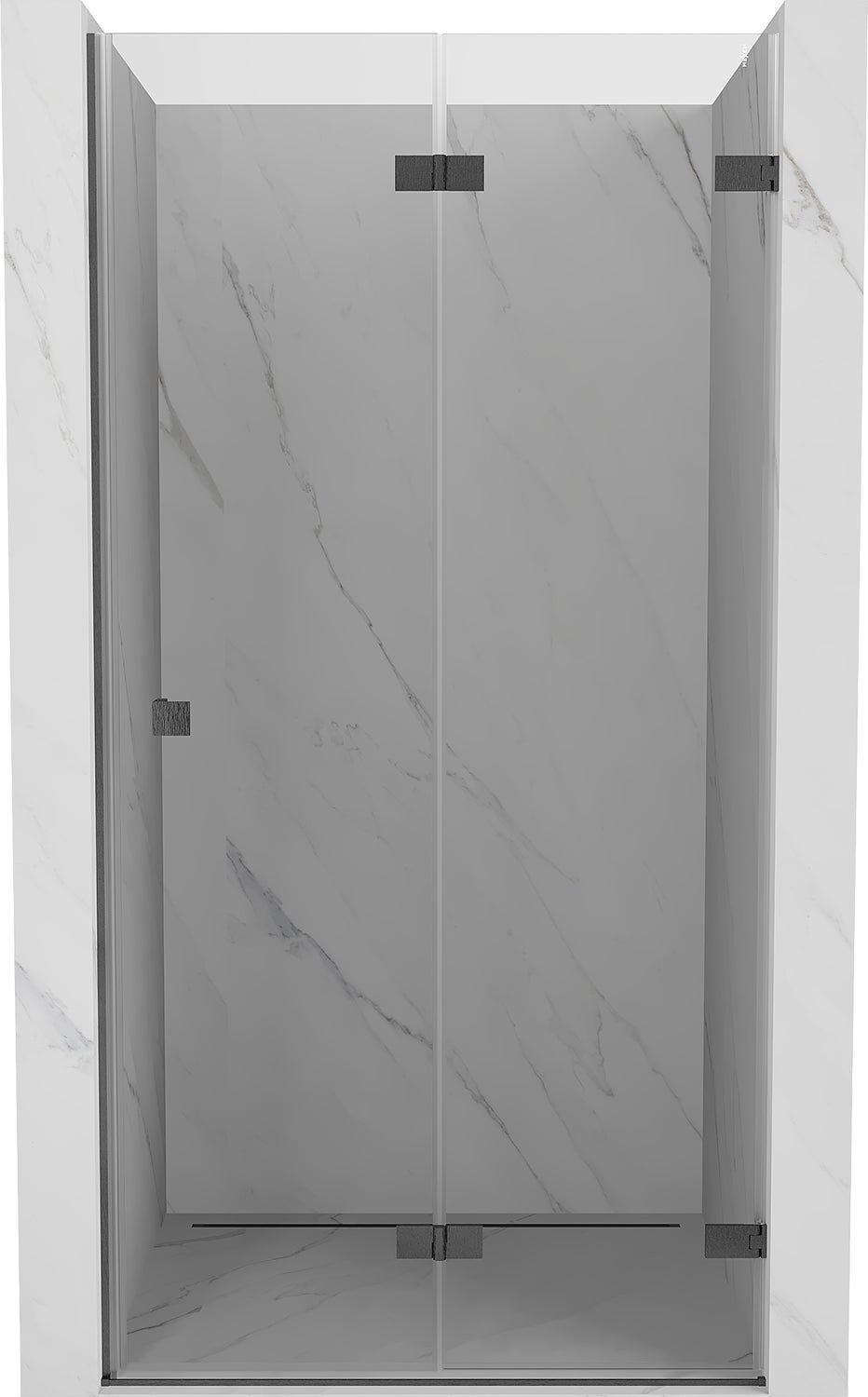 Mexen Lunar-F drzwi prysznicowe składane prawe 90 cm, transparent, gun gray szczotkowany - 836-090-000-66-00-P