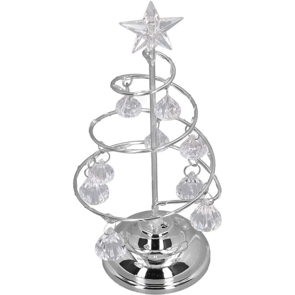 Catena luminosa di cristallo per albero di Natale, spirale decorativa, a batteria (batterie non incluse), ideale per decorare la tavola di Natale - 9