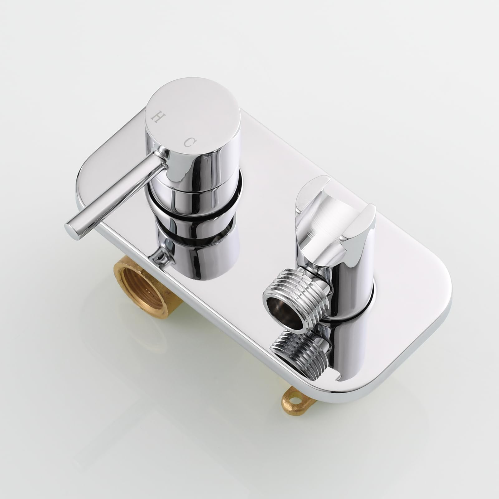 Ensemble de douchette de douche en acier inoxydable avec douchette à eau froide et chaude 1,5 m Doré brossé - 8