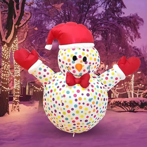 Bonhomme De Neige De Noël Illuminé Outvita - 90 LED Blanc 60x60x120cm Avec Piquets - Décoration Extérieur Intérieur