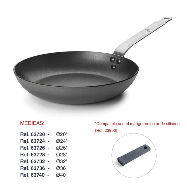 LACOR 60858 - Padella senza rivestimento antiaderente TriChef 28 cm Nera - Triplo strato, Acciaio Inox 18/10, Adatta a tutti i tipi di piano cottura, Lavabile in lavastoviglie, ø28 cm LACOR 60858 - Padella senza rivestimento antiaderente TriChef 28 cm Nera - Triplo strato, Acciaio Inox 18/10, Adatta a tutti i tipi di piano cottura, Lavabile in lavastoviglie, ø28 cm