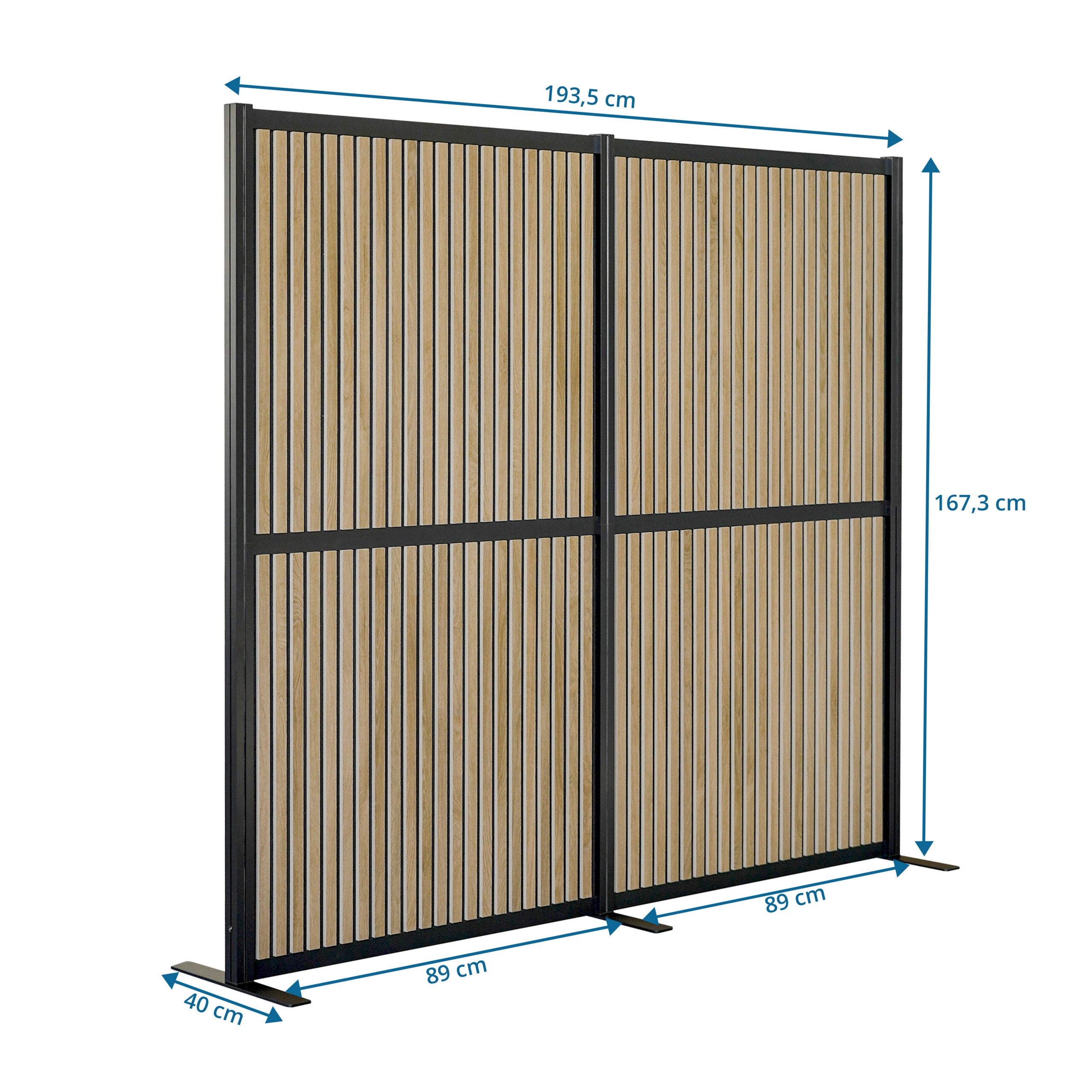 Ścianka akustyczna / ścianka działowa FLEXMIUT MODUL 167x192 PET brązowa / czarna hjh OFFICE - 7