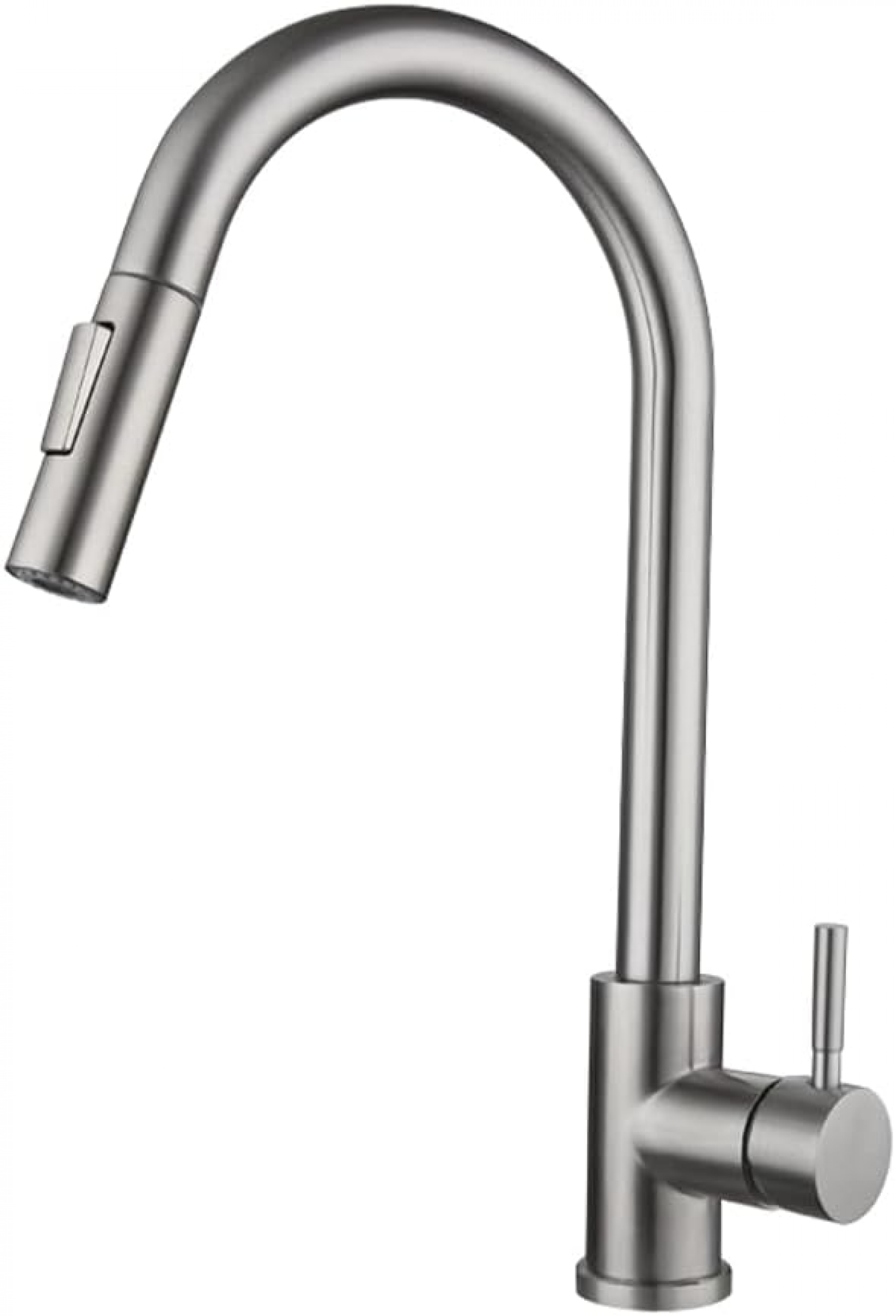 Bateria kuchenna z wyciąganą wylewką i obrotowym zlewem 360°, 2 tryby strumienia (szczotkowane)