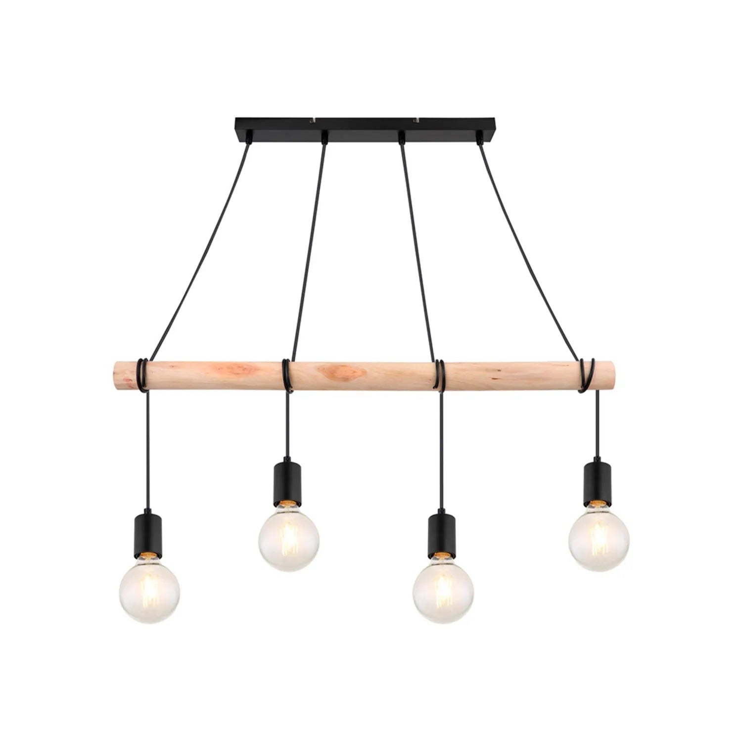 Lampa wisząca Pablo czarna 4xE27x40W drewno wym:180x85x85cm IP20 Rabalux