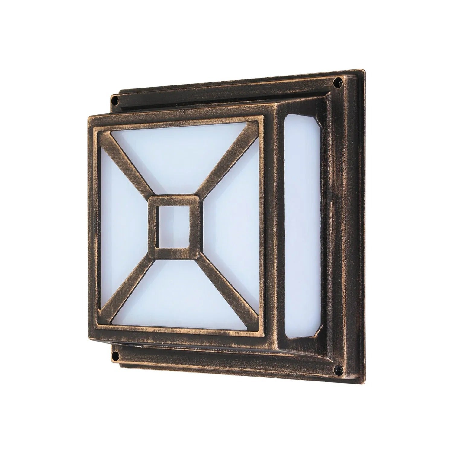 Lampa sufitowa zewnętrzna Darius złoto antyczny-biała 2xE27x60W wym:29x29x10,5cm IP54 Rabalux