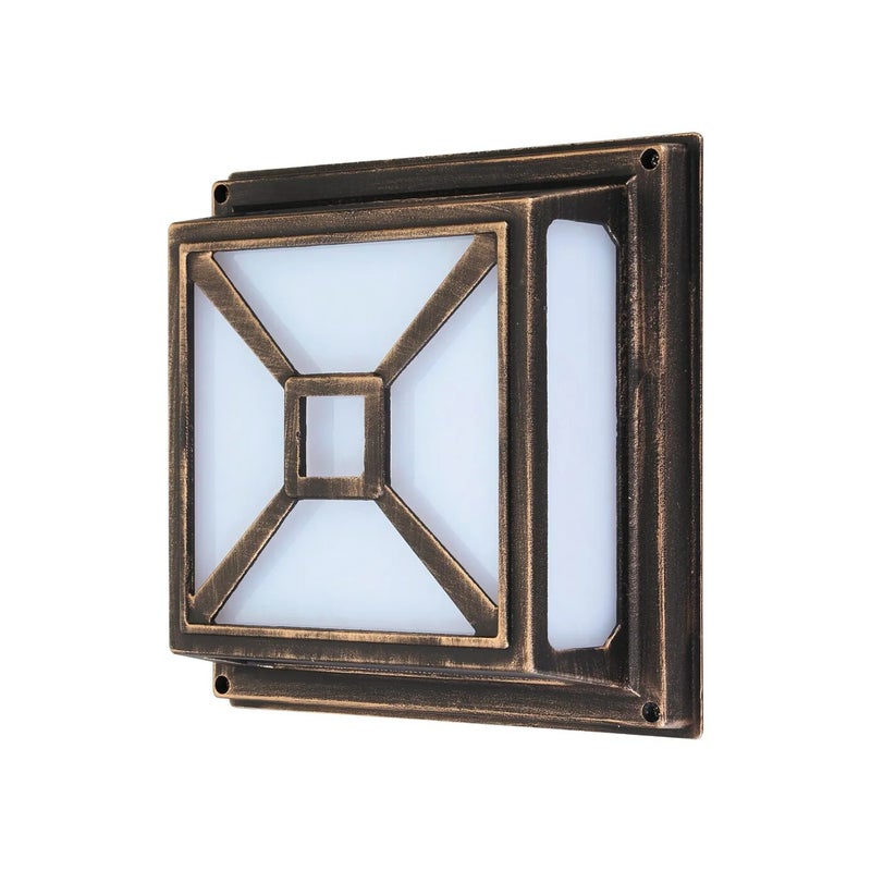 Lampa sufitowa zewnętrzna Darius złoto antyczny-biała 2xE27x60W wym:29x29x10,5cm IP54 Rabalux