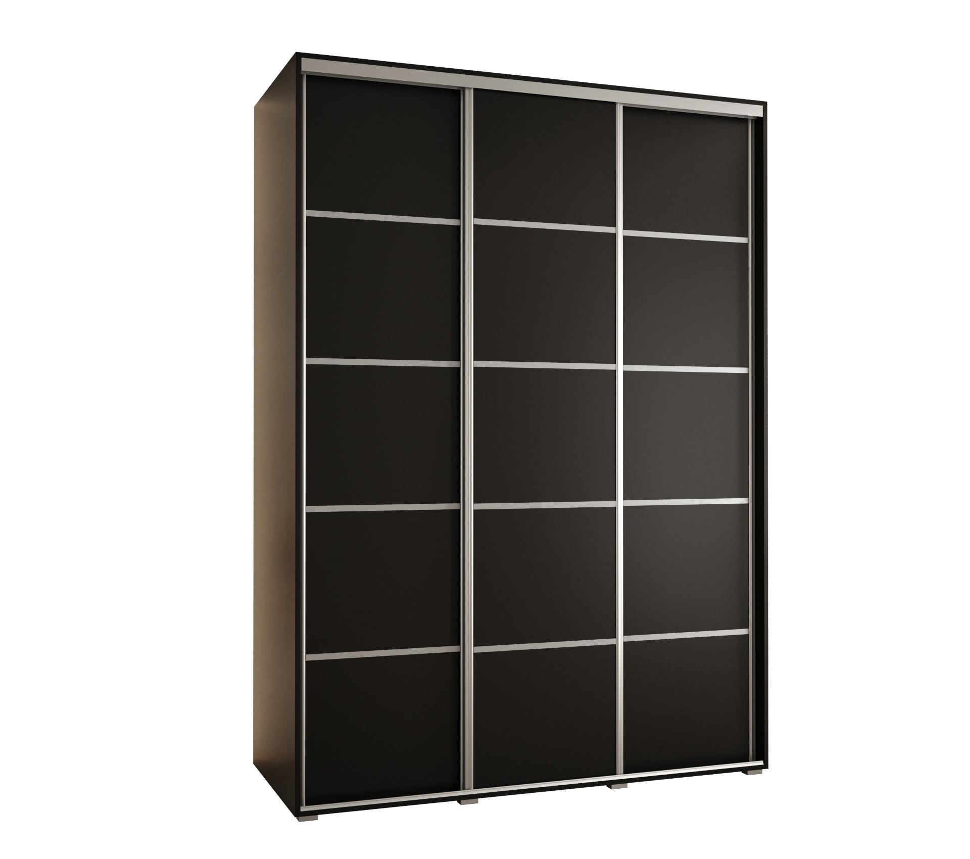 Szafa przesuwna wysoka Davos 4 180 x 60 x 235,2 cm czarny + czarny + u. srebrny - Abiks Meble