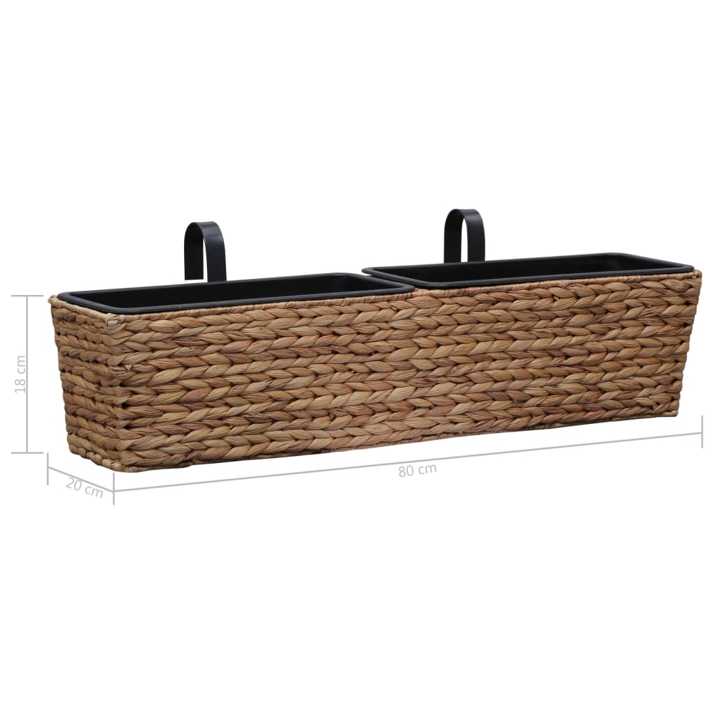 Set di 2 fioriere in giacinto d'acqua 39 cm marrone 02_0000881 - 8