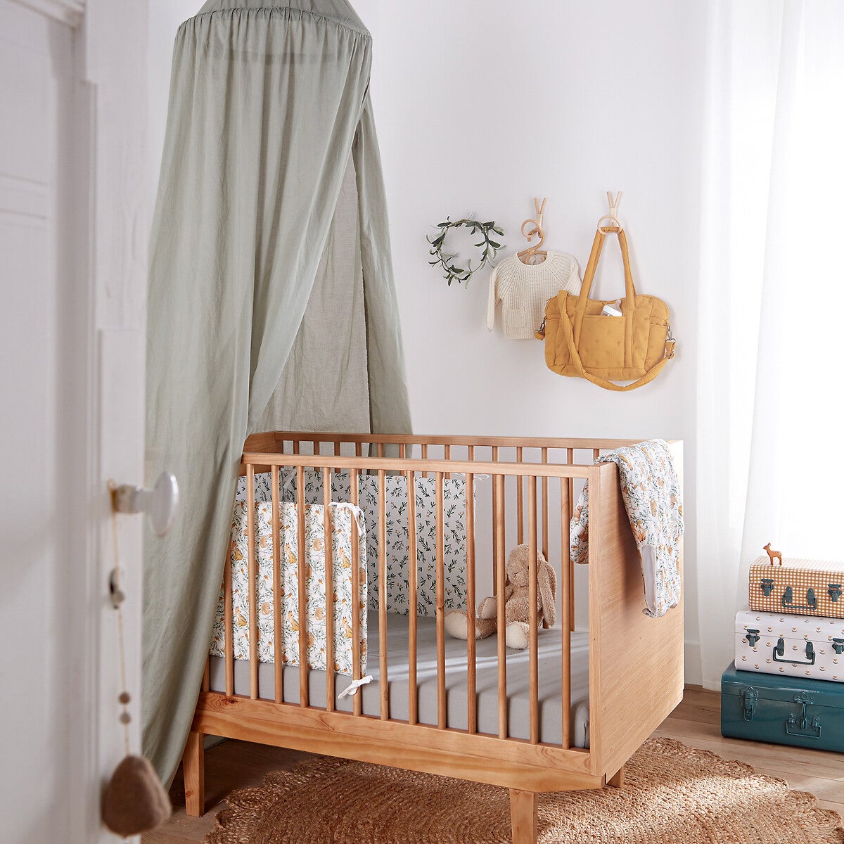 Drap-housse bébé gaze de coton uni, Kumla - Blanc - 70 x 140 cm - 9