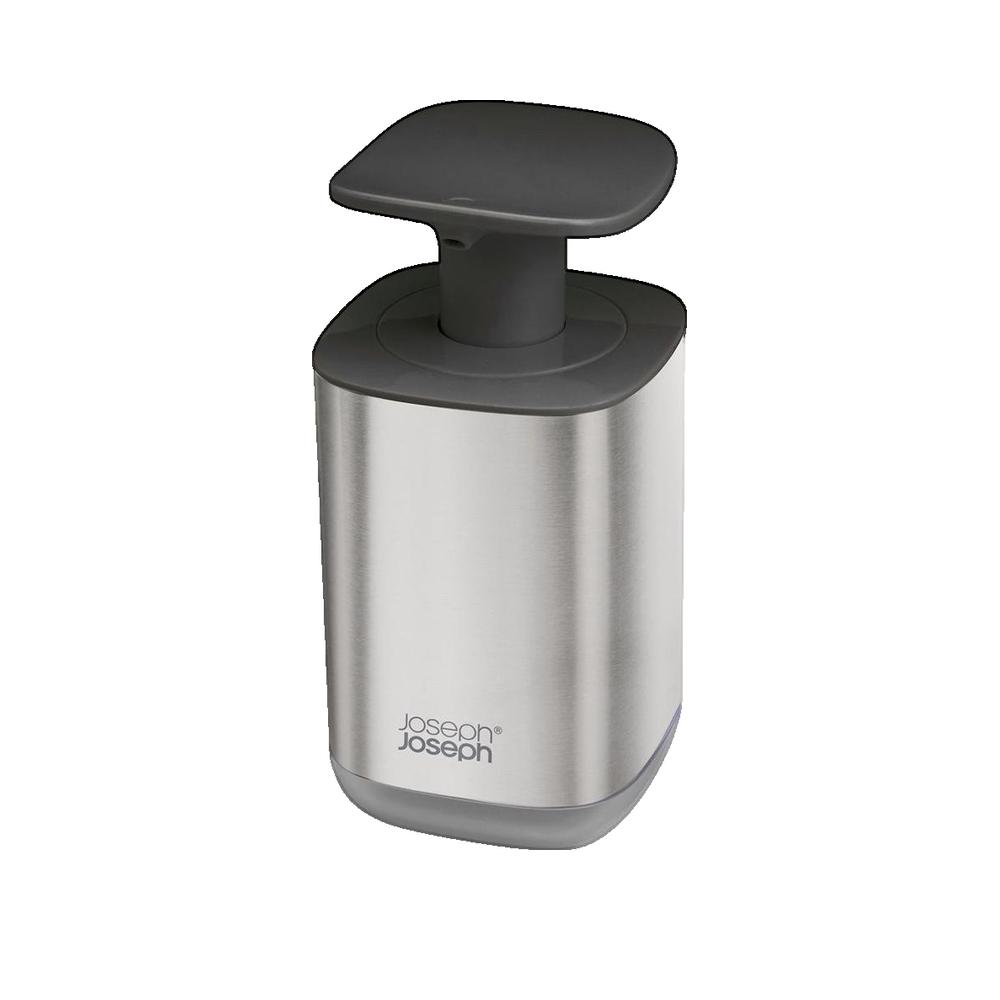 Dozownik do mydła Joseph Joseph Presto Steel stal nierdzewna szary i pojemność 350 ml