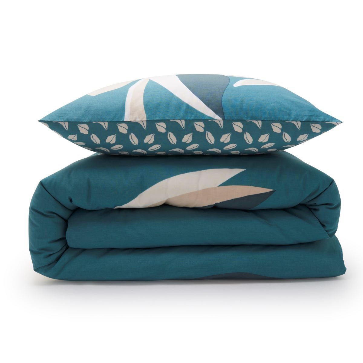 Parure de lit 2 personnes tropical réversible feuilles 260x240cm - 3