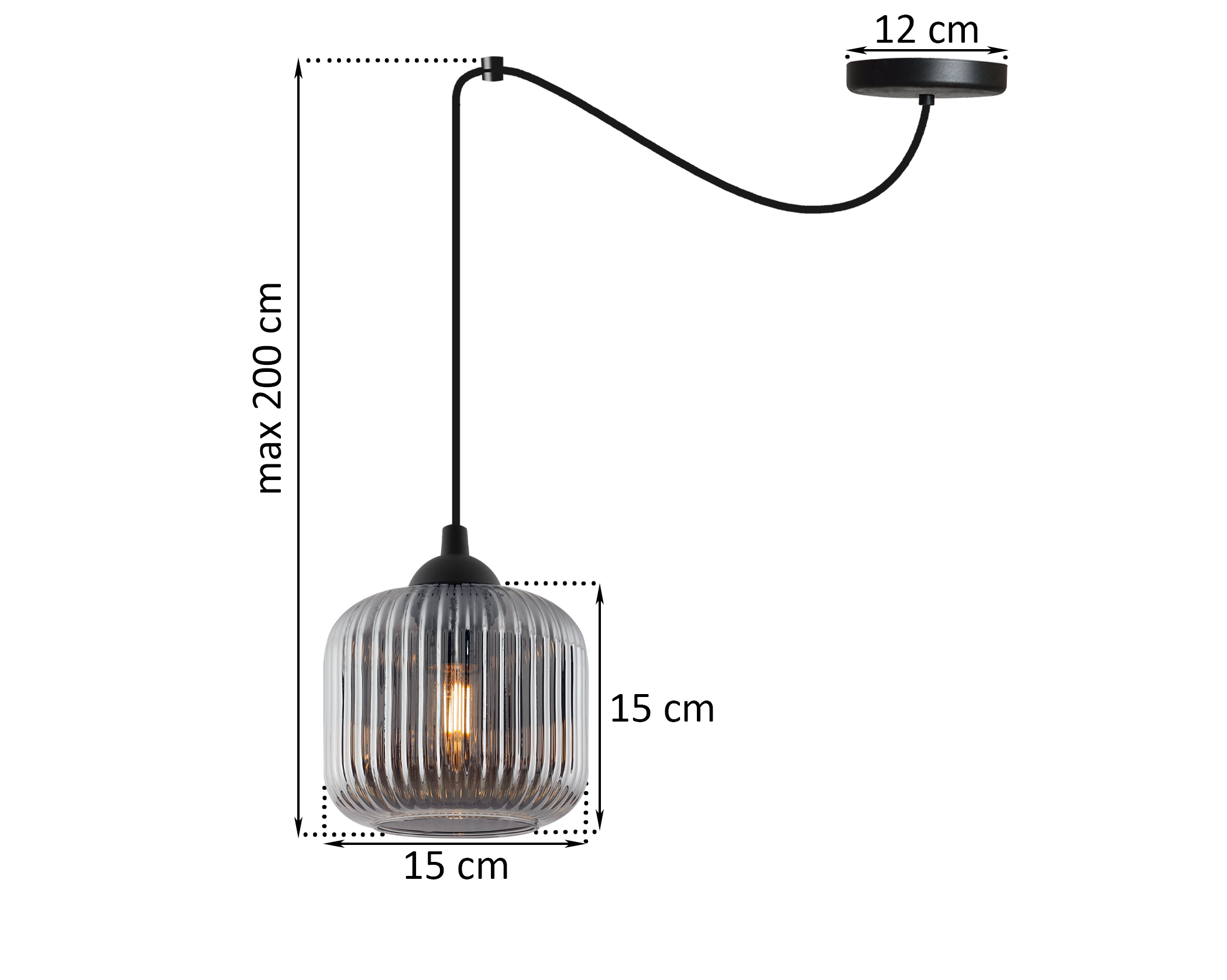 Lampa sufitowa wisząca Riffle Pająk loft 1xE27 klosz walec grafit Light Home LH - 5