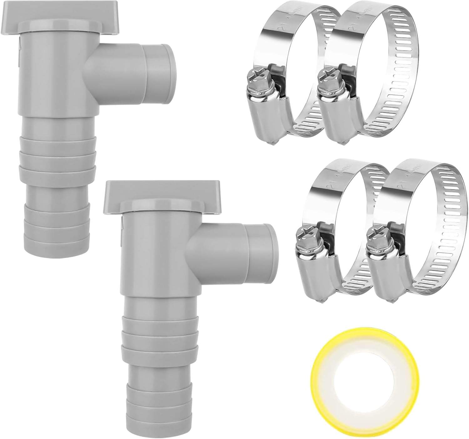 Valvola A Sfera Per Piscina - 1 1/4" Filettatura, Con 2 Ugelli Per Tubo Da 32 Mm - Foto 3