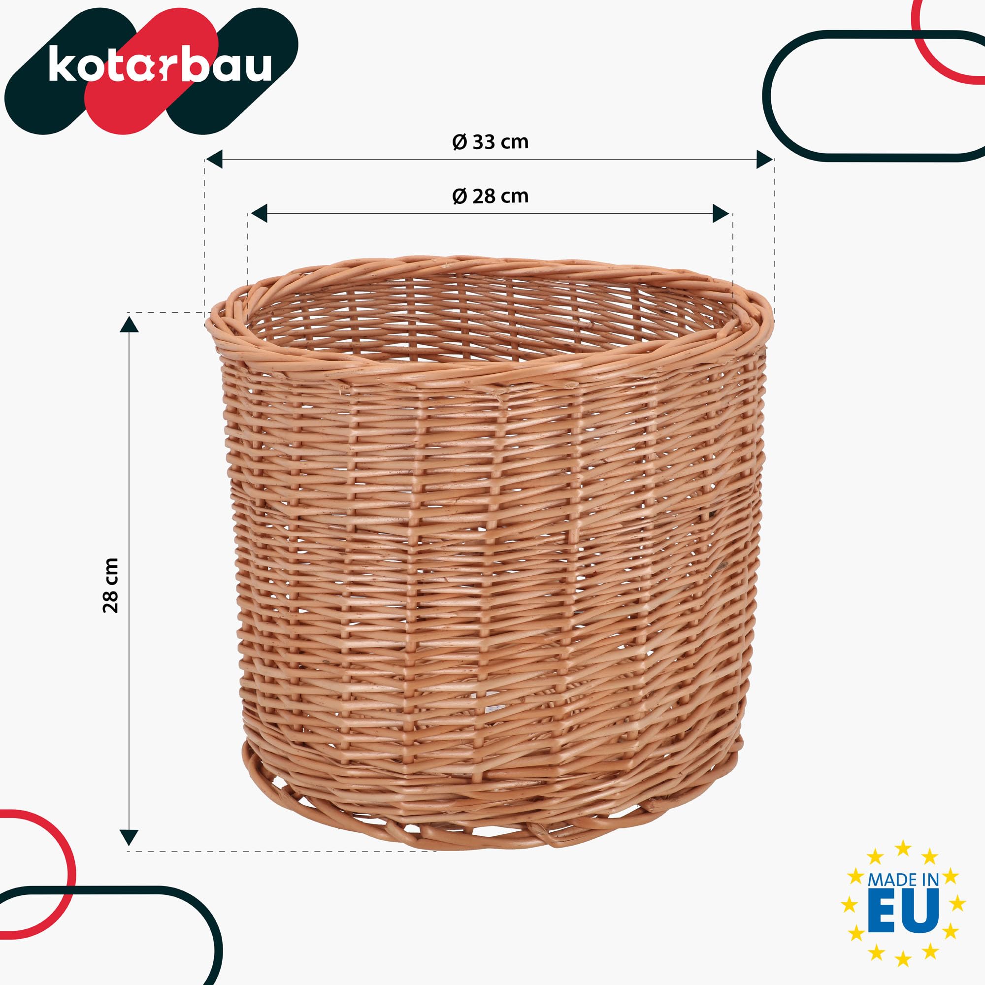 2x osłonka wiklinowa naturalna doniczka pleciona fi33 koszyk kwiaty rośliny - KOTARBAU - 3