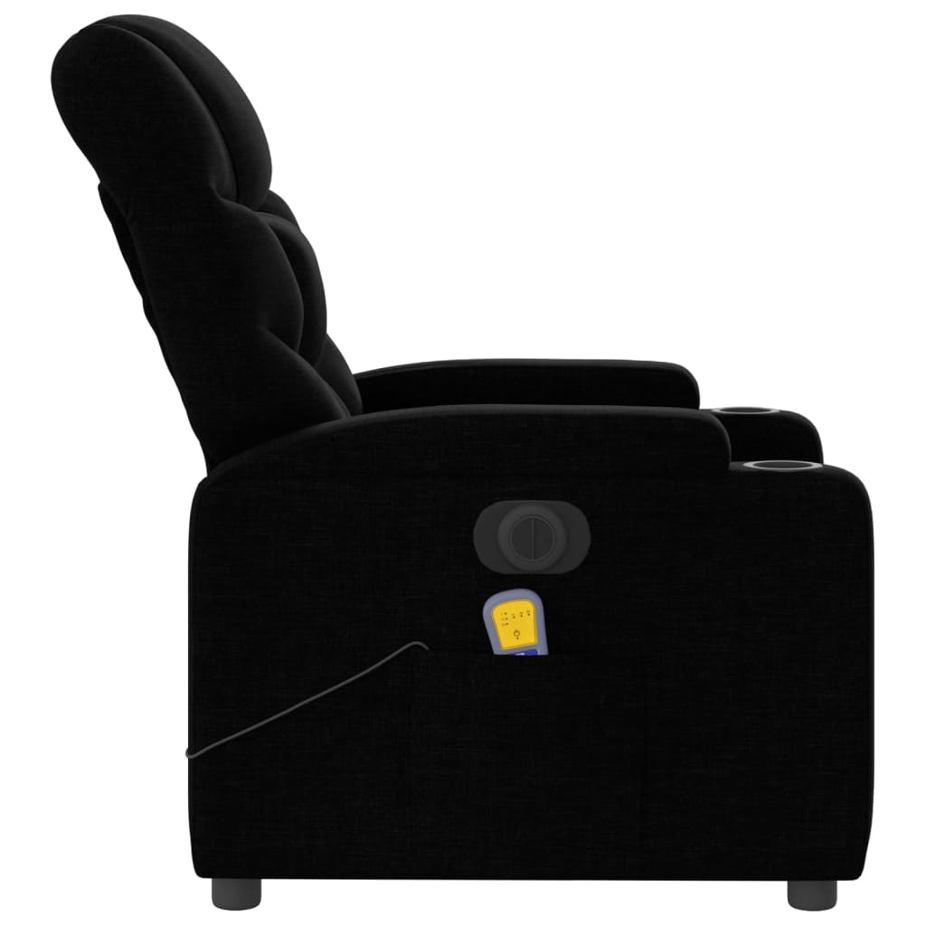 Fauteuil de massage inclinable électrique, en tissu noir, pour le salon - 9