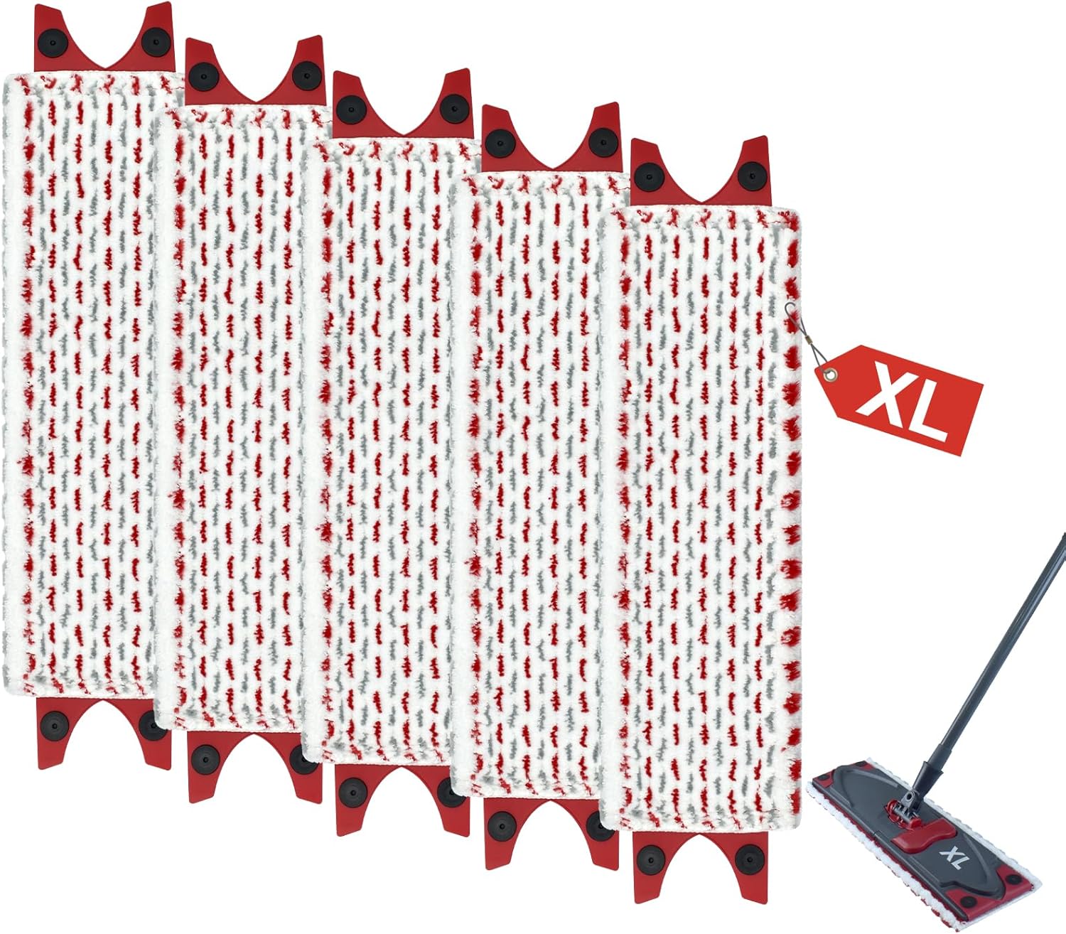 5 sztuk nakładek do mopa Vileda UltraMax XL, zapasowy zestaw, bardzo szeroka nakładka z mikrofibry do wszystkich podłóg twardych