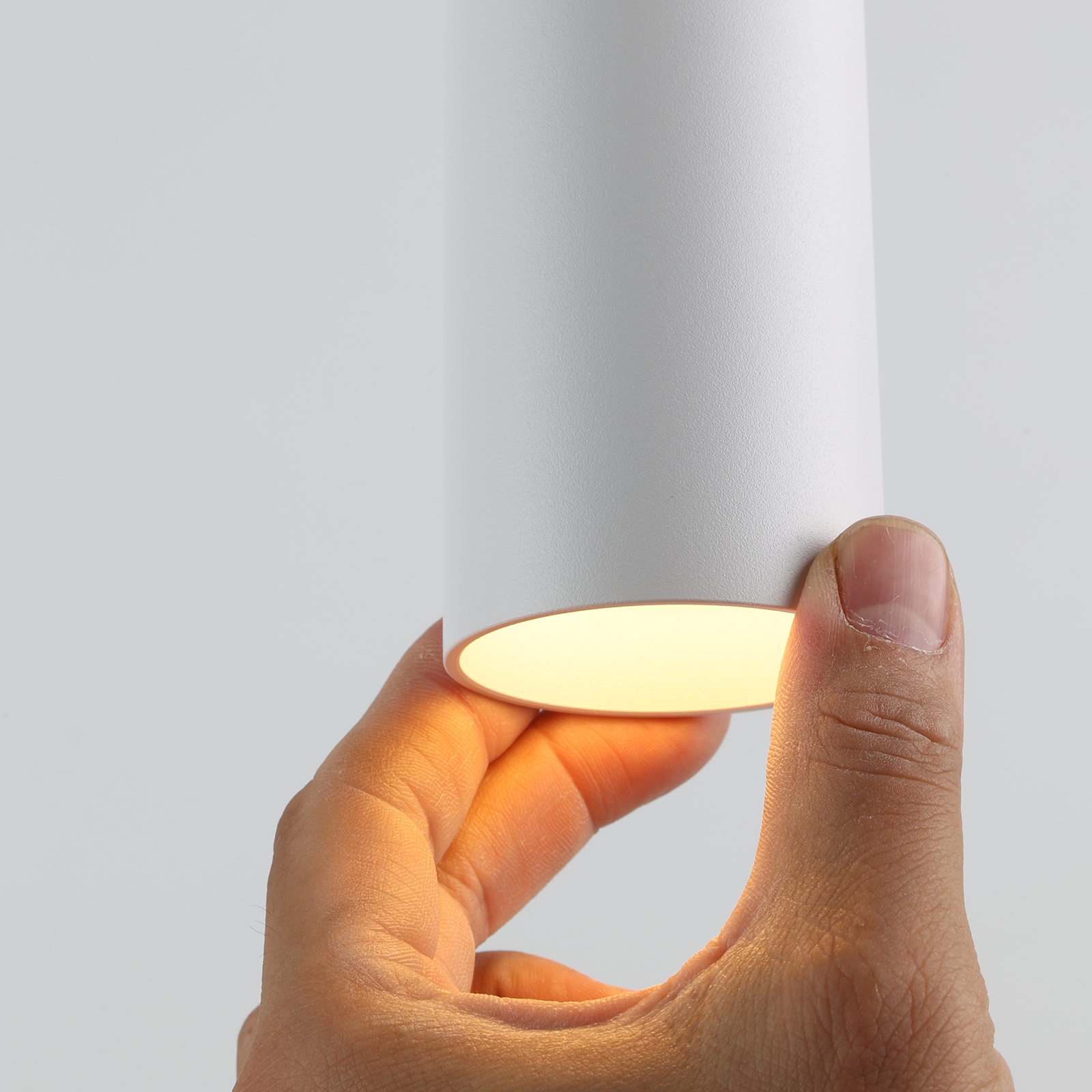 Pack de 2 Lámparas Colgantes de Techo Moderno Aluminio Blanco Minimalista en Forma de Tubo 20cm con Portalámpara GU10, Altura Ajustable - 9