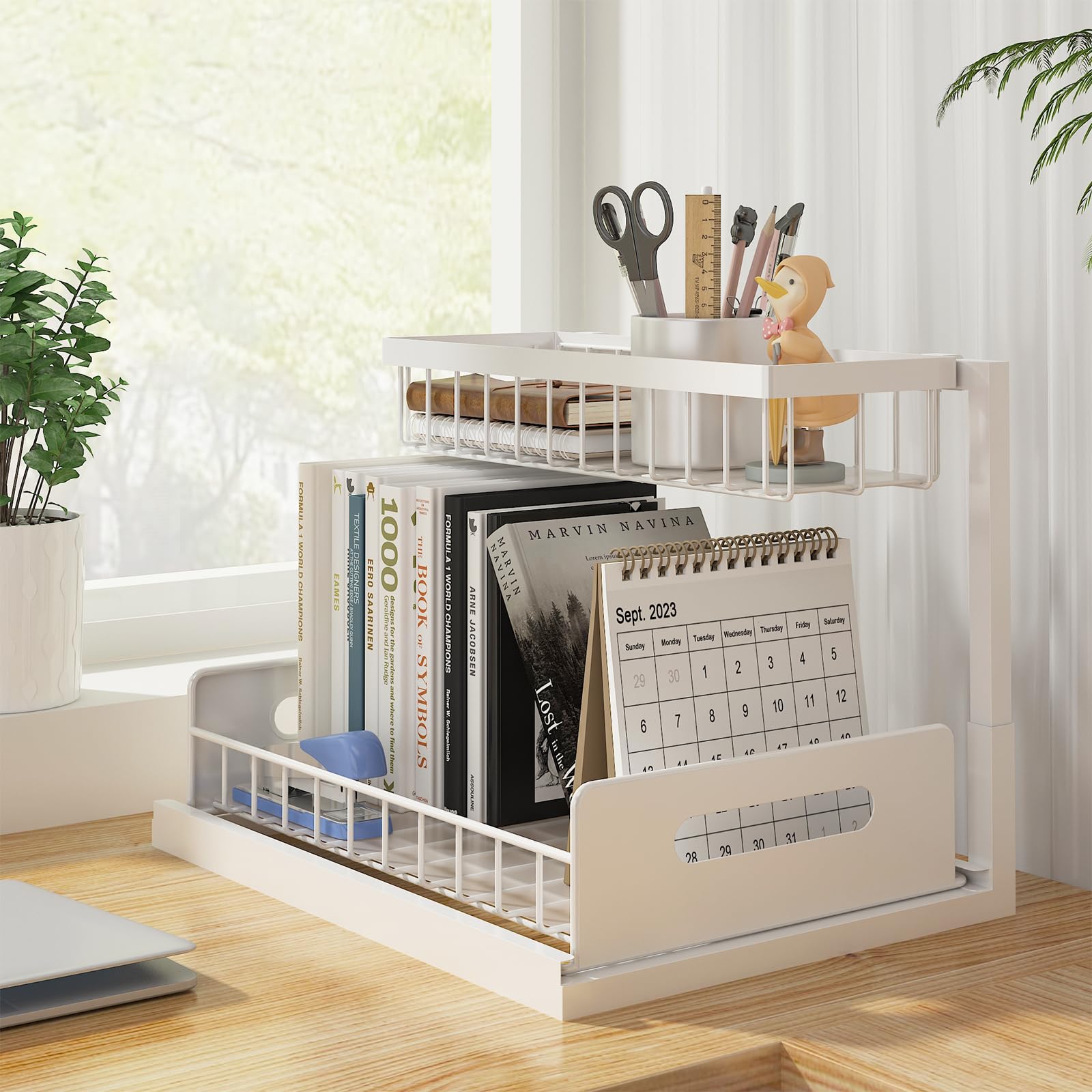 Organizador debajo del fregadero, almacenamiento para cocina y baño, blanco - 6