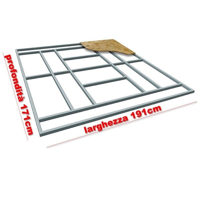 Base Supporto Pavimento per Box Casetta Habit in Lamiera Metallo Mod. M ...