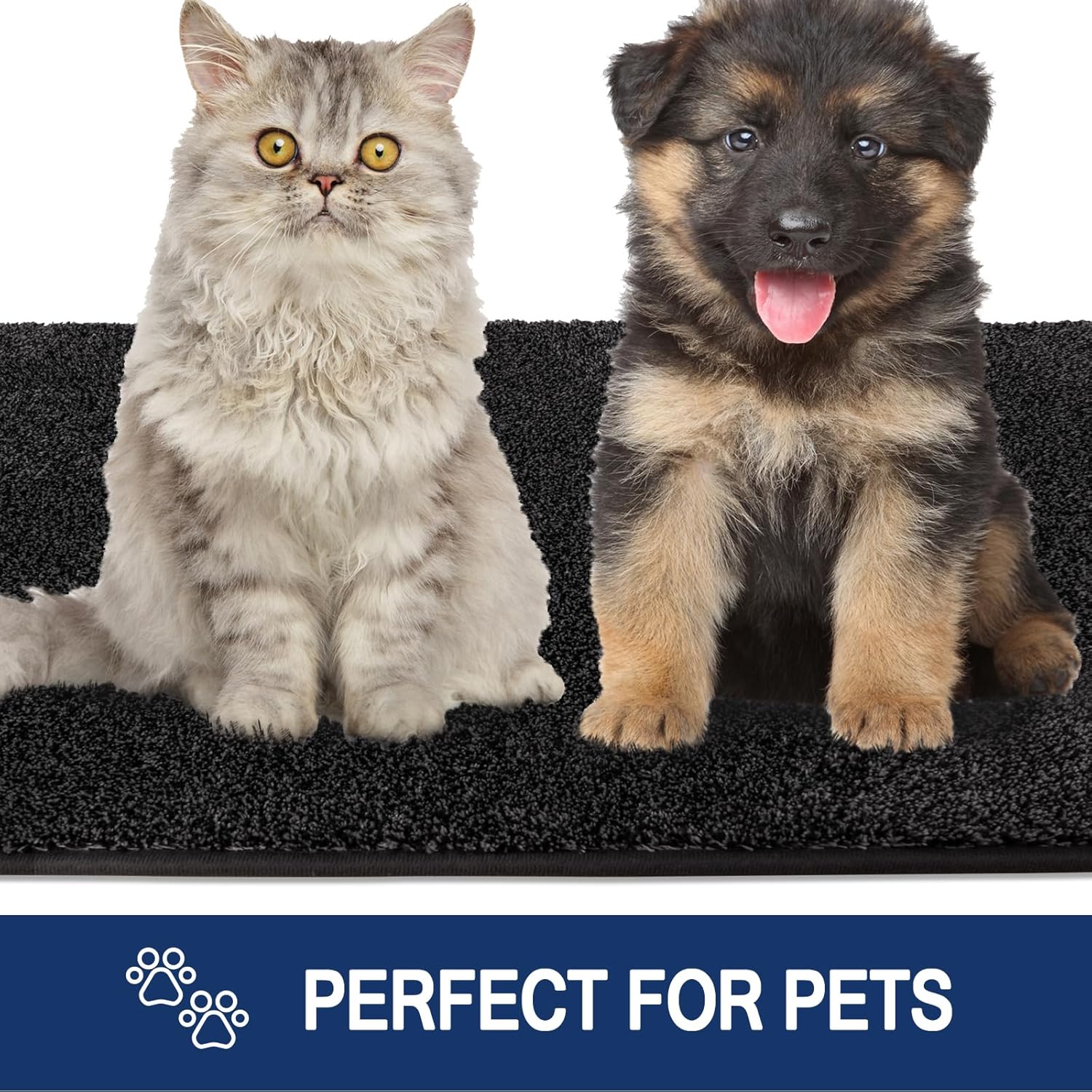 Tapis de Sol Antidérapant Lavable en Machine, Tapis d'Entrée avec Microfibres Douces Absorbantes pour Chien, Entrée, Porte et Couloir, 60 x 90 cm - 5