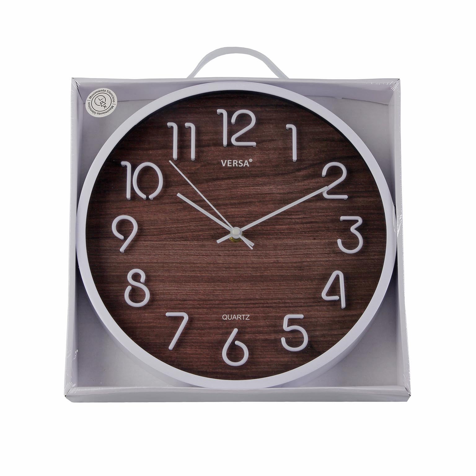 Versa Orologi da Parete Stile Moderno, Misure (H x L x L) 30 x 4 x 30 cm, Colore Marrone - 4