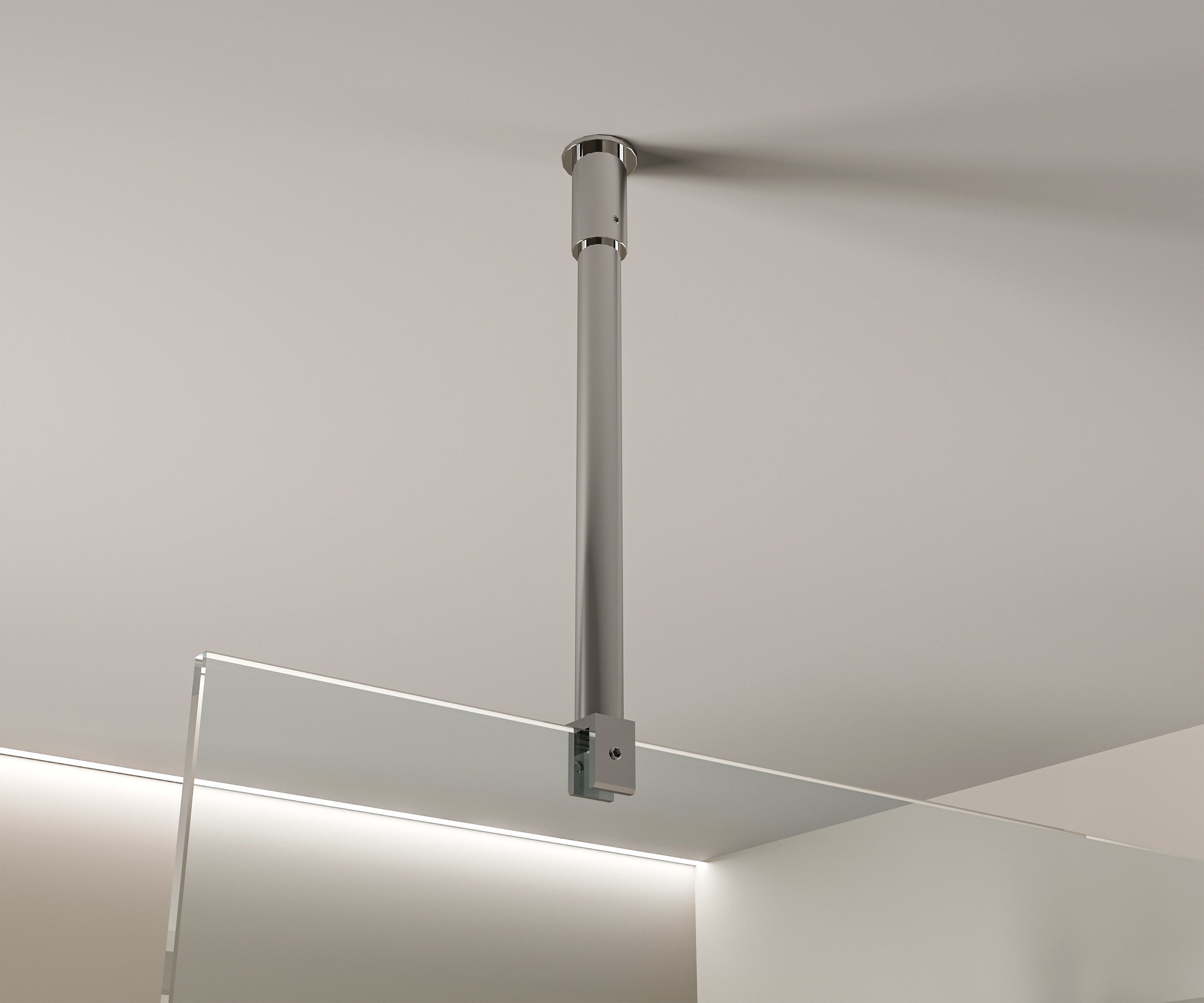 Bernstein Ścianka prysznicowa 90cm Walk-In EX103 profil chrom - drążek sufitowy - 5