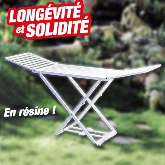 Étendoir Oryx Pliable En Résine 57 Cm X H88 Cm X Longueur 1.28m
