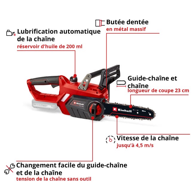 Chaîne De Rechange Einhell 30 Cm 1,1mm 45T 3/8" Pour Tronçonneuse Sans Fil FORTEXXA